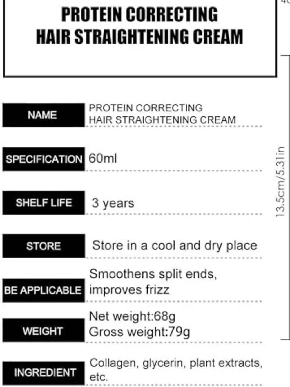 Straight Protein Hair Straightening Cream – Frizz Control & Smoothing